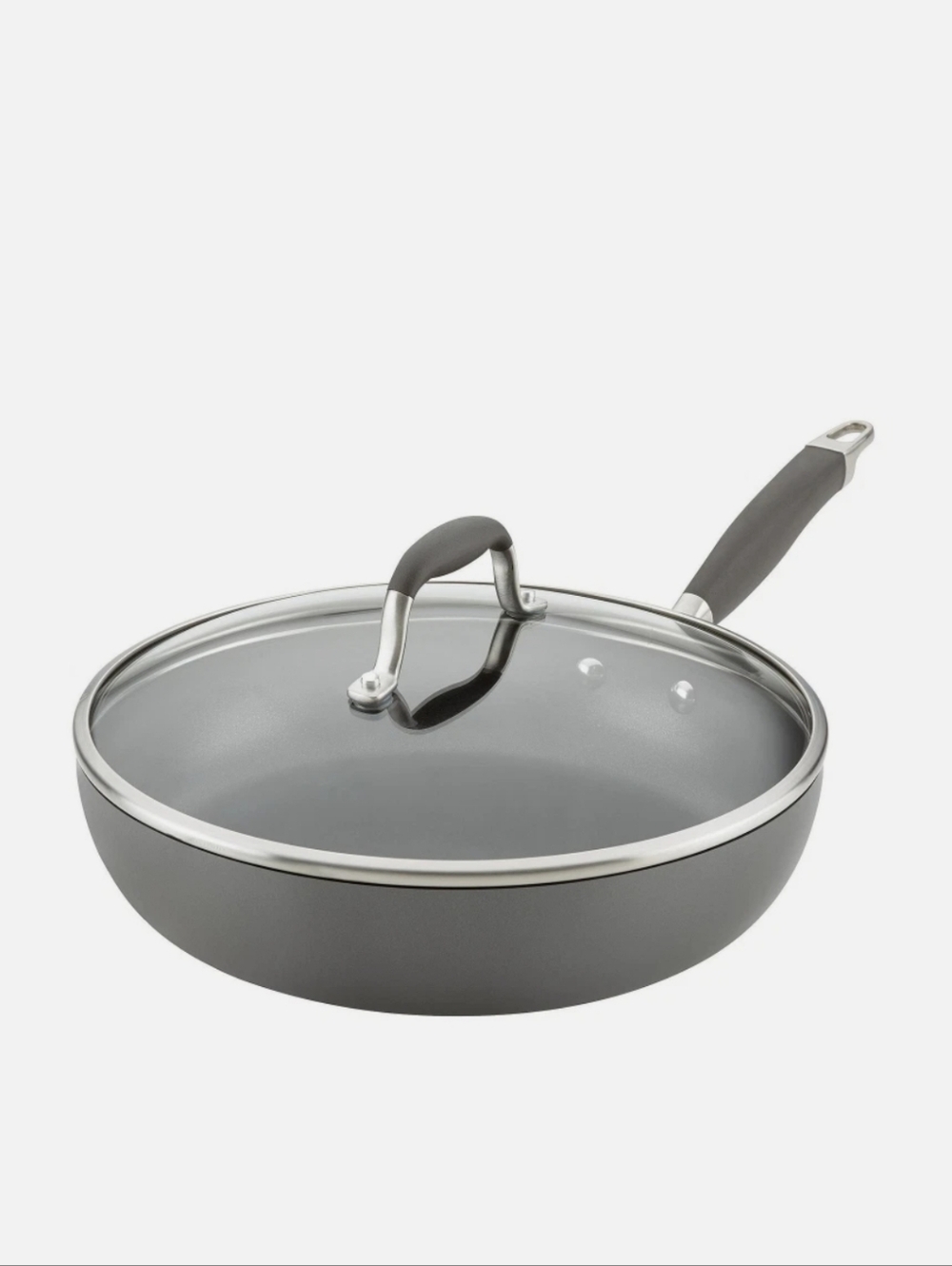 Anolon Advanced Home Hard-Anodized Nonstick 12-in. Deep Skillet.